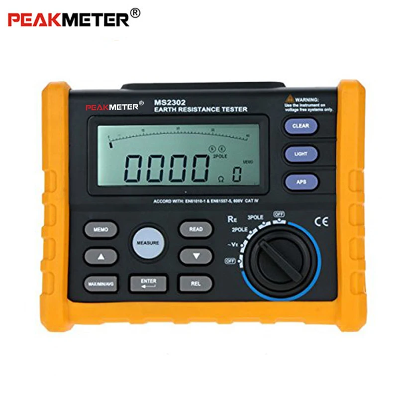 Peakmeter MS2302 цифровой измеритель сопротивления заземления