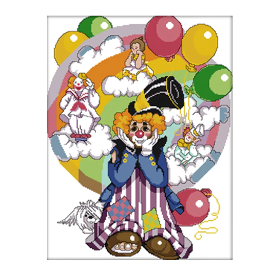 Мечта клоуна. Клоун вышивка крестом. Наборы для вышивания с клоунами. Вышивка крестом клоун набор. Схема вышивки клоун.
