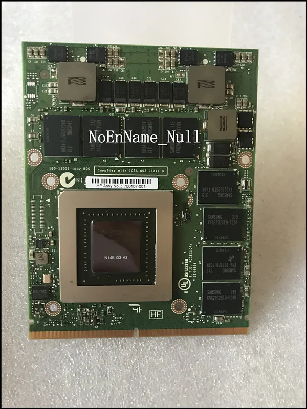 

Quadro K4000M K 4000M Video Vga Graphic Card 4G N14E-Q3-A2 For Laptop DELL M6700 M6600 M6800 HP 8770W 8760W Test 100%