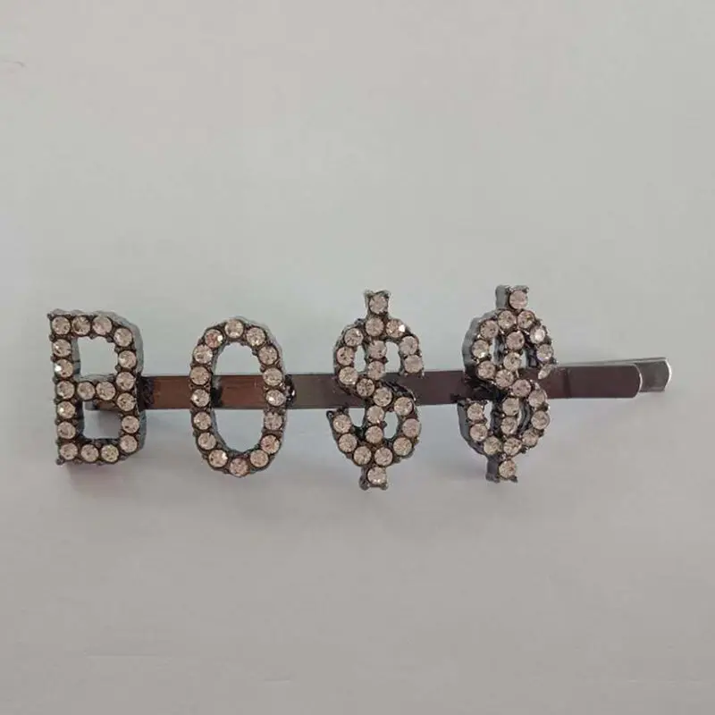 gun black Заколки для волос с буквенным словом для девочек, заколки для волос, заколки для волос - Окраска металла: gun black