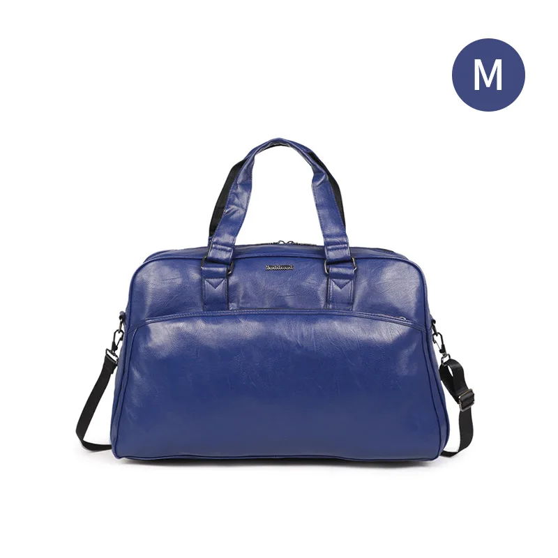 Blue M Мужская черная Дорожная сумка, водонепроницаемая кожаная сумка, большая Вместительная дорожная сумка, многофункциональная сумка-тоут, повседневная сумка через плечо, XA213ZC - Цвет: Blue M