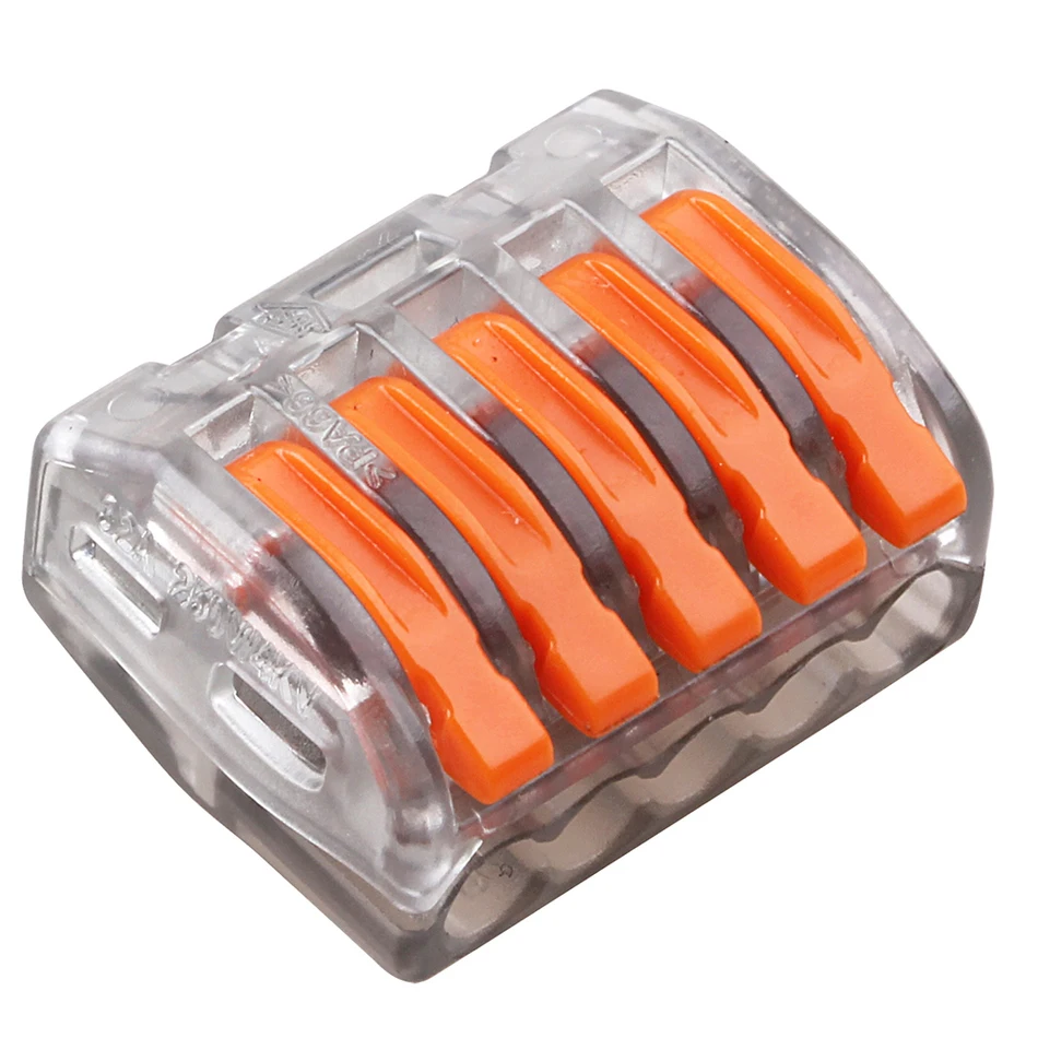 (100 шт./лот) 5 P Универсальный компактный проводной соединитель Клеммная колодка 222