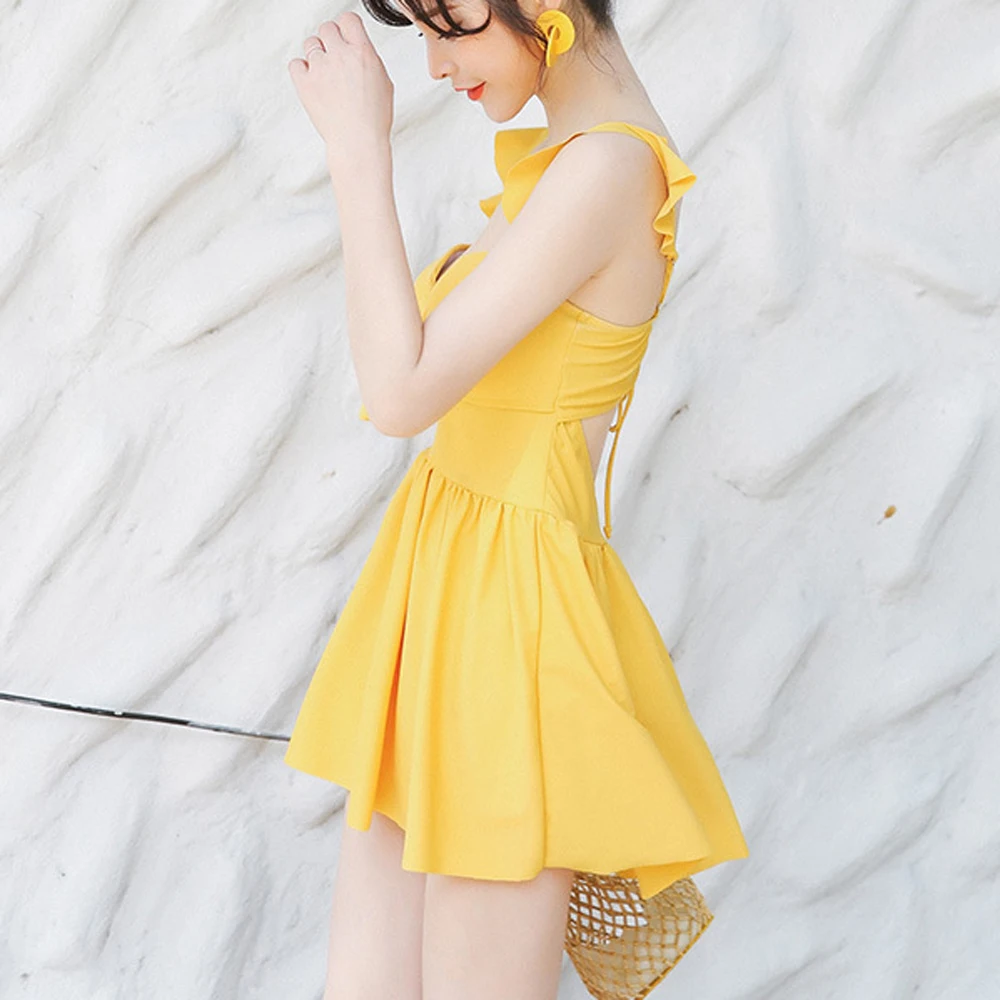 Korea Harajuku M-XL Beachwear Jumpsuits Sexy Knot Backless Bandage Overalls Female Holiday Bodysuits | Женская одежда