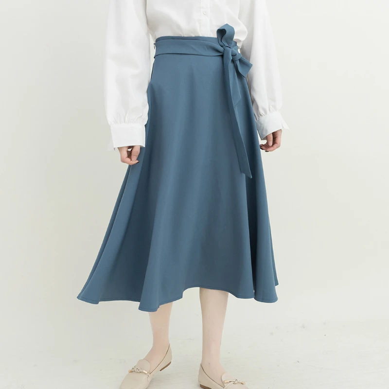Летние однотонные шифоновые юбки с высокой талией и бантом плиссированные