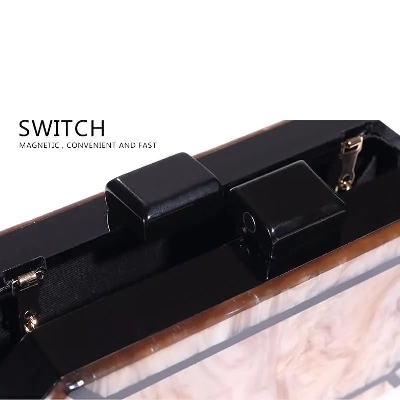 

Luxy Moon Evening Acrylic Purse Clutch Box Bag for Women Handbag Handmade Designer Chain Women Shoulder handbag Hard Case ZD862