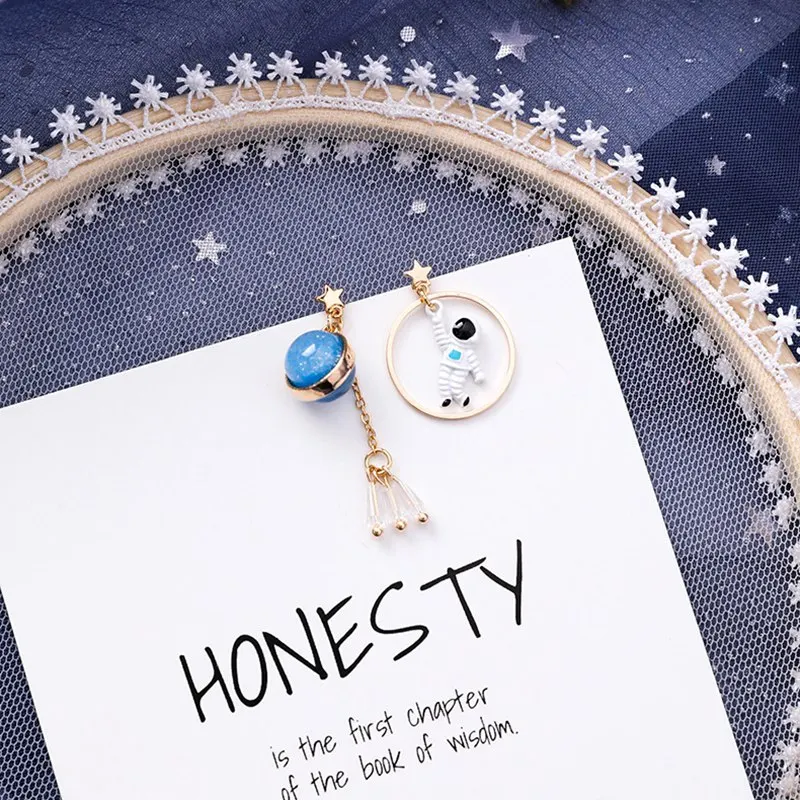 Серьги подвески женские длинные в вечерние астронавтов и Луны|Серьги-подвески| |