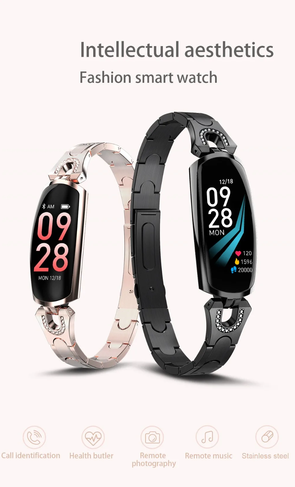 Женские Смарт-часы relojes para mujer reloj пульсометр для huawei xiaomi samsung sony iphone VS B78 B58