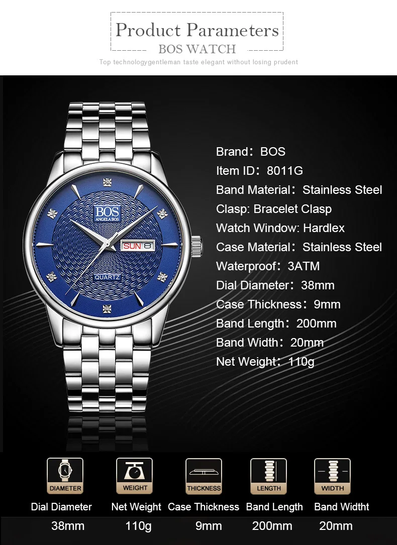 Relojes Hombre Модный Топ бренд кварцевые часы Нержавеющая сталь Для мужчин Дата