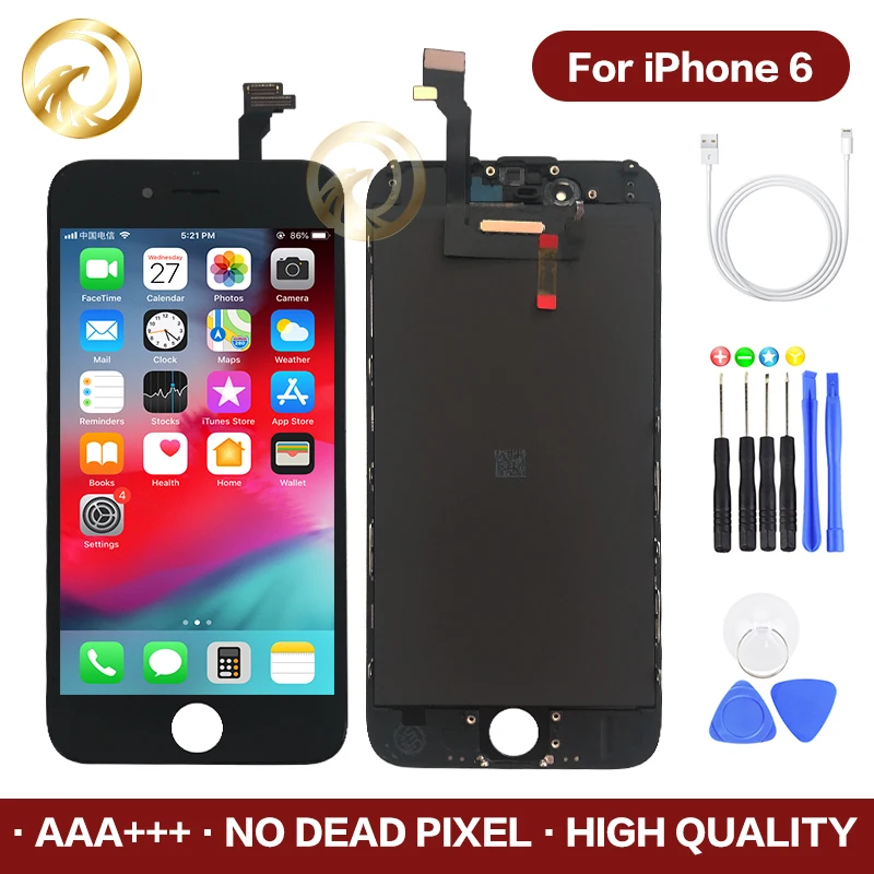 100% без битых пикселей LCD для iPhone 6 OEM дисплей сенсорный экран с дигитайзером в