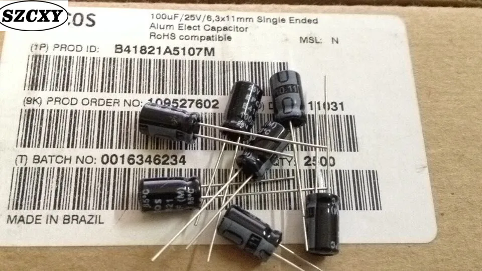 Домашняя мебель 25V100UF 6х11 5 электролитический конденсатор | Электроника