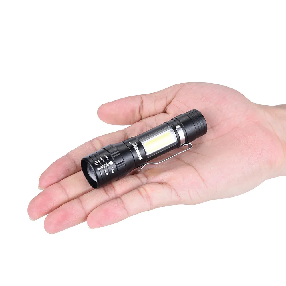 3800LM XML-Q5 + COB светодиодный фонарик портативный мини зум torchflashlight использование AA