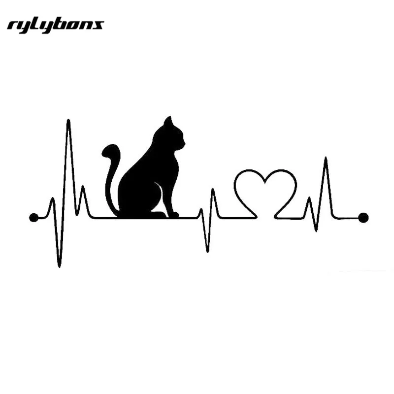 Виниловая наклейка Rybylons Hearthiting Pretty для кошек автомобиля 20x8 9 см половина