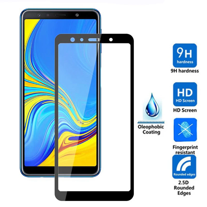 Для Samsung Galaxy J4 J6 Plus полное покрытие закаленное стекло Защита для экрана 2018