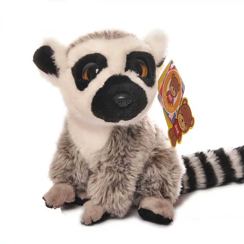 Реалистичные сидящие Lemur плюшевые игрушки мини-с большими глазами кольцо-хвостик Lemur дикие животные обезьяна Подарочная мягкая игрушка для детей