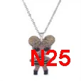 N-25 Menglina акриловые мультфильм принцесса колье для девочек и Подвески Flatback Смола Шарм маленькая девочка кулон ожерелье ювелирные изделия - Окраска металла: N-25
