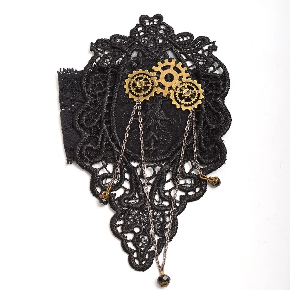Кружевная повязка на руку винтажная Женская одежда в стиле стимпанк черная