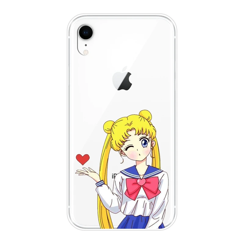 Задняя крышка для iPhone 6 S 6 S 7 8 X XR XS Max силиконовый мягкий милый мультяшный Сейлор Мун чехол для телефона для iPhone 8 7 6 S 6 S Plus чехол