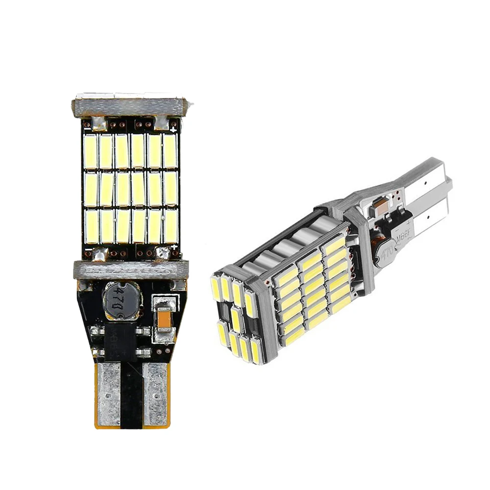 CJXMX 2PCS T15 W16W LED Car Lights 12V 920 921 912 Auto Reverse Light Bulbs 4014 45SMD Stop Backup 6000K White | Автомобили и