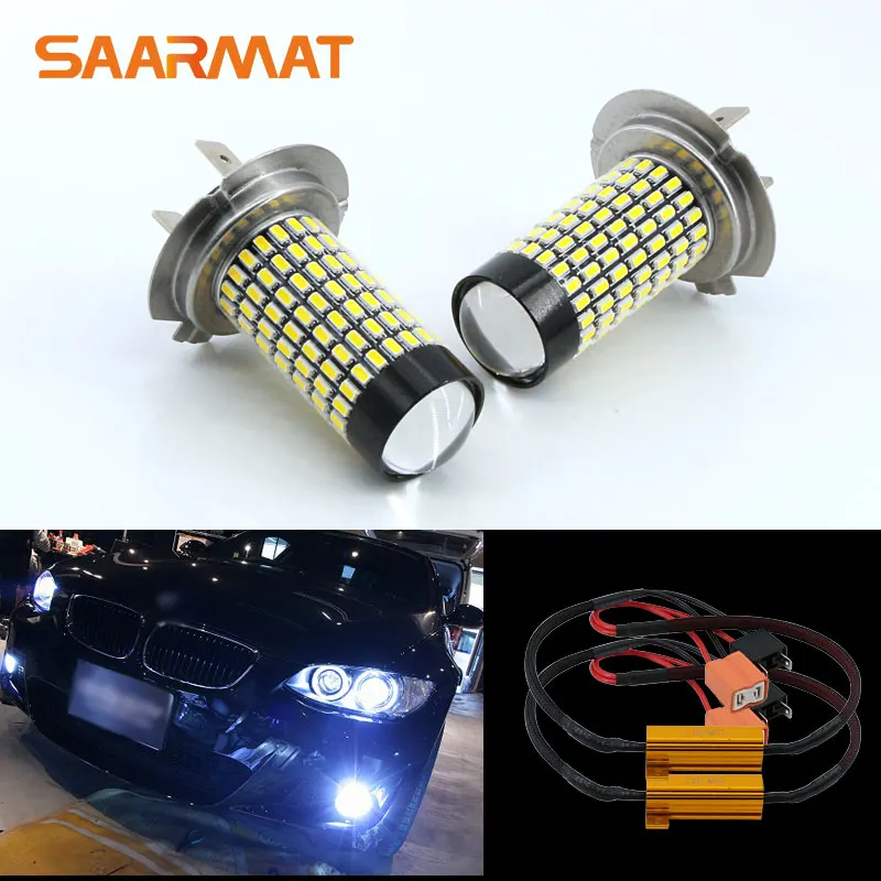 Пара 158 SMD H7 Белый 6000K 12V Светодиодный светильник дневного света комплект + Canbus