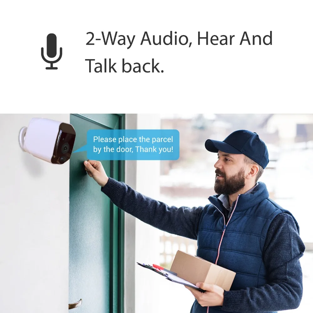 Двухполосная Беспроводная ip камера безопасности с питанием от аккумулятора PIR WIFI