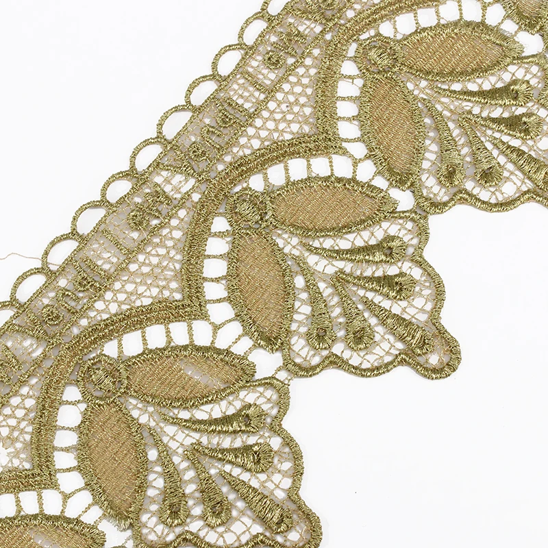 10 ярдов свадебные цветочные золотые металлические обрезки проводные кружева