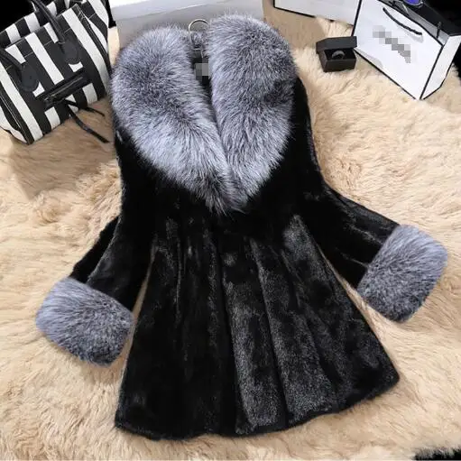 Женские пальто из искусственного меха с меховым воротником женские зимние tapados