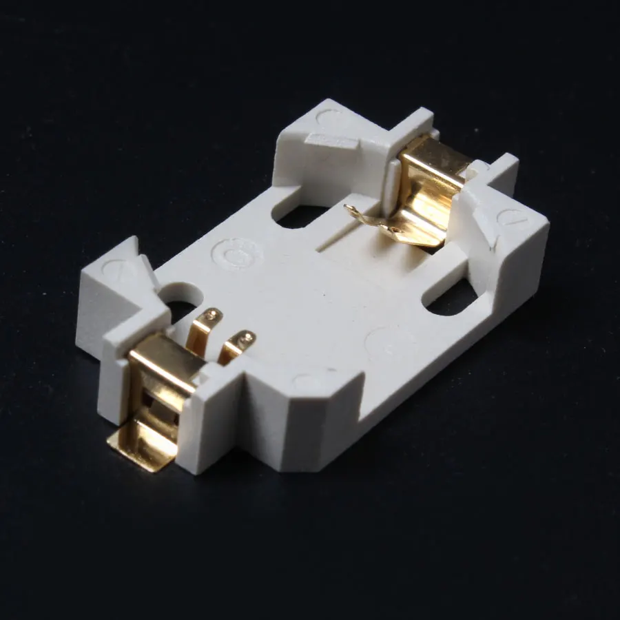 Оптовая продажа 10 шт./лот Белый пластиковый корпус CR2032 SMD литиевая кнопка гнездо