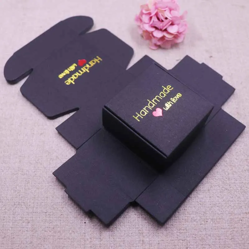 55X55X25MM 50 шт милый стиль DIY несколько стилей подарок/конфеты/упаковочная коробка ручной работы с любовью картонная подарочная посылка& Свадебная коробка красное сердце - Цвет: 55X55X25MM