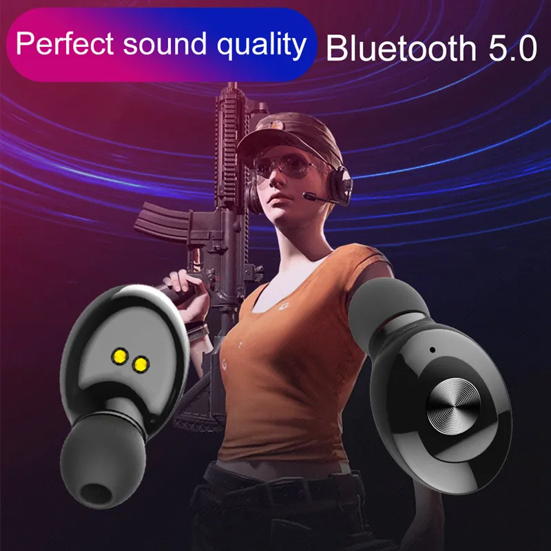 Hangrui 5,0 TWS беспроводные наушники Airdots Bluetooth HIFI спортивные водонепроницаемые наушники Handsfree Bluetooth наушники USB гарнитура