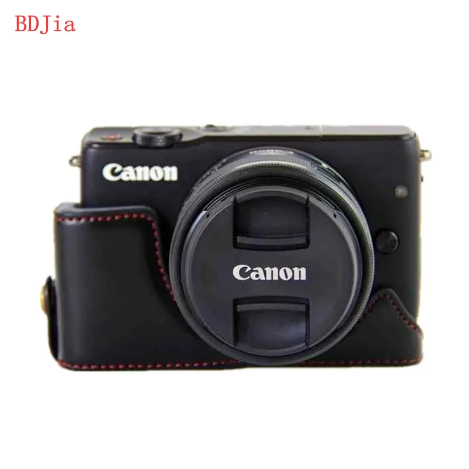 Новейшая сумка для камеры чехол Canon EOS M200 M100 M10 из искусственной кожи половинный