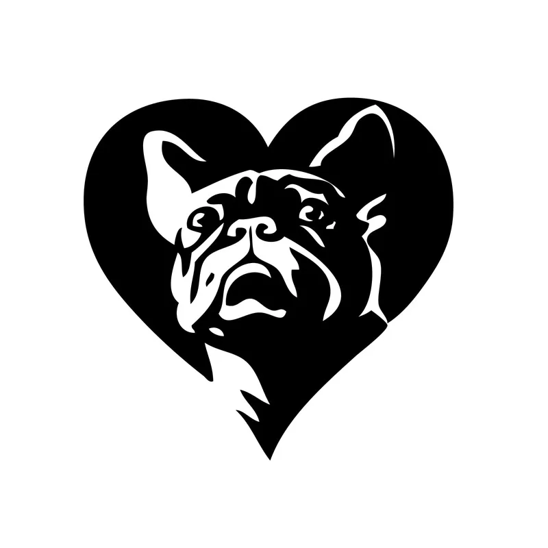 12.9*12.7CM FRENCH BULLDOG Dog Love Window Decorative Decal Car Styling Cartoon Stickers C6-1911 | Автомобили и мотоциклы