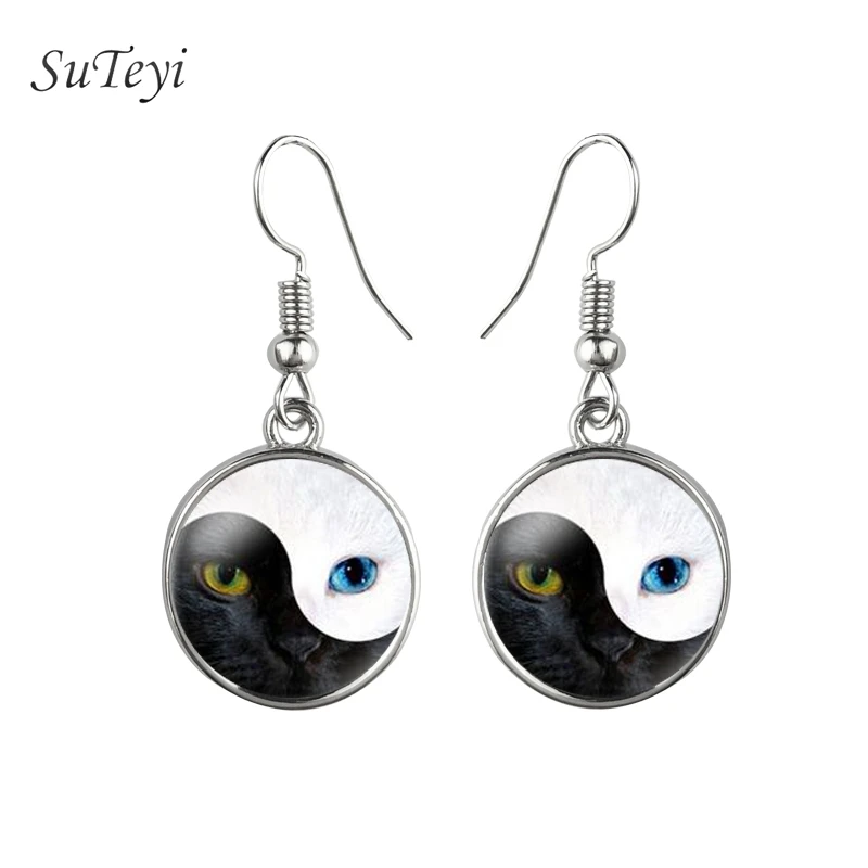 Новейшая модель Инь Ян кошка &quotDragon Eye&quot стеклянные комплекты ювелирных изделий
