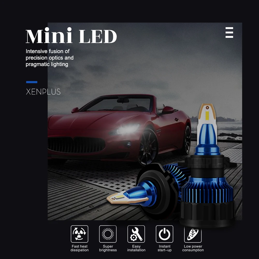 Xenplus 2 предмета Новый головной светильник H1 H4 H11 H7 H3 H27 880 9005 9006 супер мини