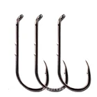 Рыболовные крючки с зазубринами из высокоуглеродистой стали приманка с одним крючком, набор с одним крючком для ловли морских червей