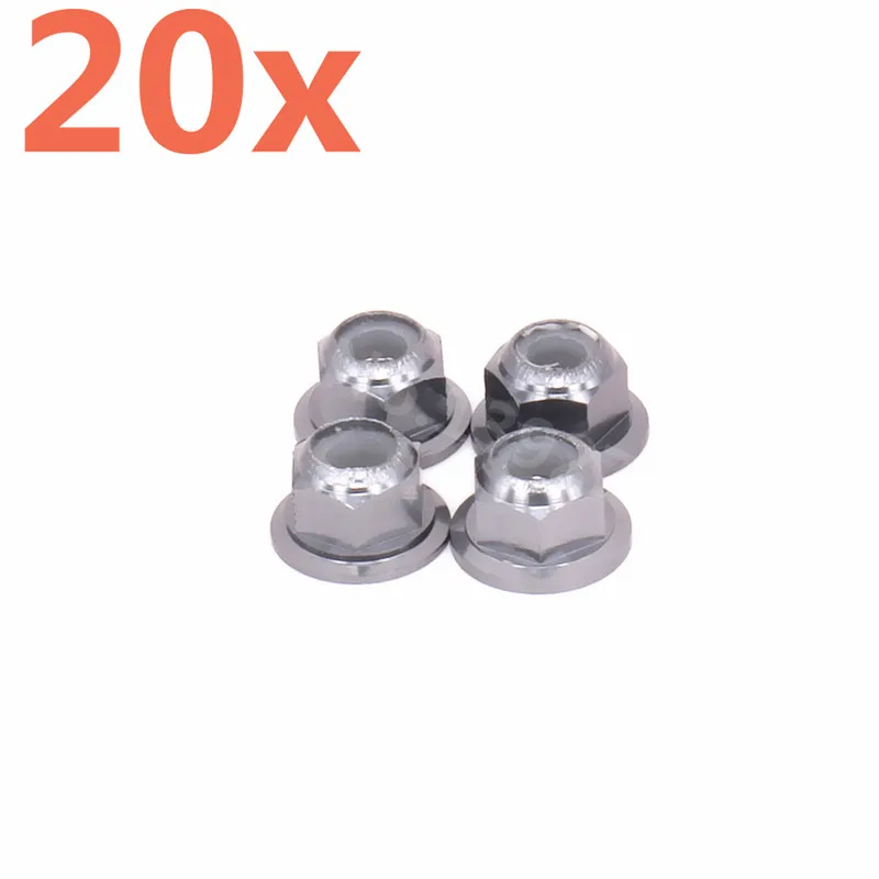 20 Pieces RC Cars Upgrade Aluminum Alloy Wheel Lock Nut M4 4MM 1747 For Rc Hobby Car 1/16 Scale Models Traxxas Slash | Игрушки и хобби