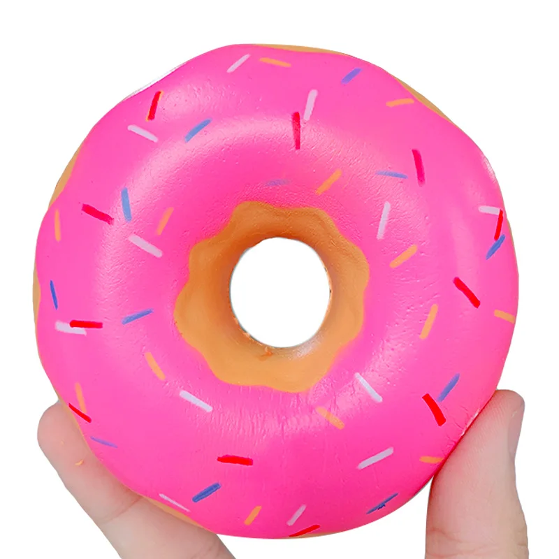 Pink Милый красочный шоколадный пончик, мягкий, мягкий, медленно поднимающийся, имитирующий сладкий ароматизированный, облегчающий стресс для детей, Веселый Рождественский подарок - Цвет: Pink