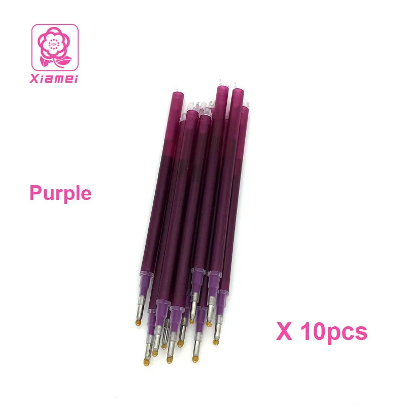 Purple Канцелярские принадлежности xiamei 10 шт пластиковая стираемая гелевая ручка, контроль температуры, стираемая ручка для студентов - Цвет: Purple