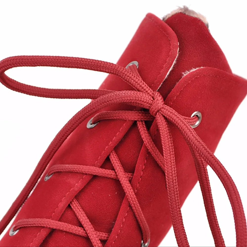 Moomphya новые прибытия 2016 модные ботинки женщин зашнуровать стадо сапоги