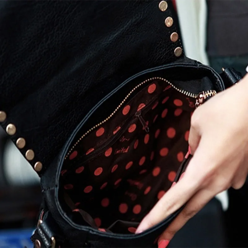 Бренд Новая Мода Crossbody Женщин Сумки Заклепки Старинные Классические сумки На