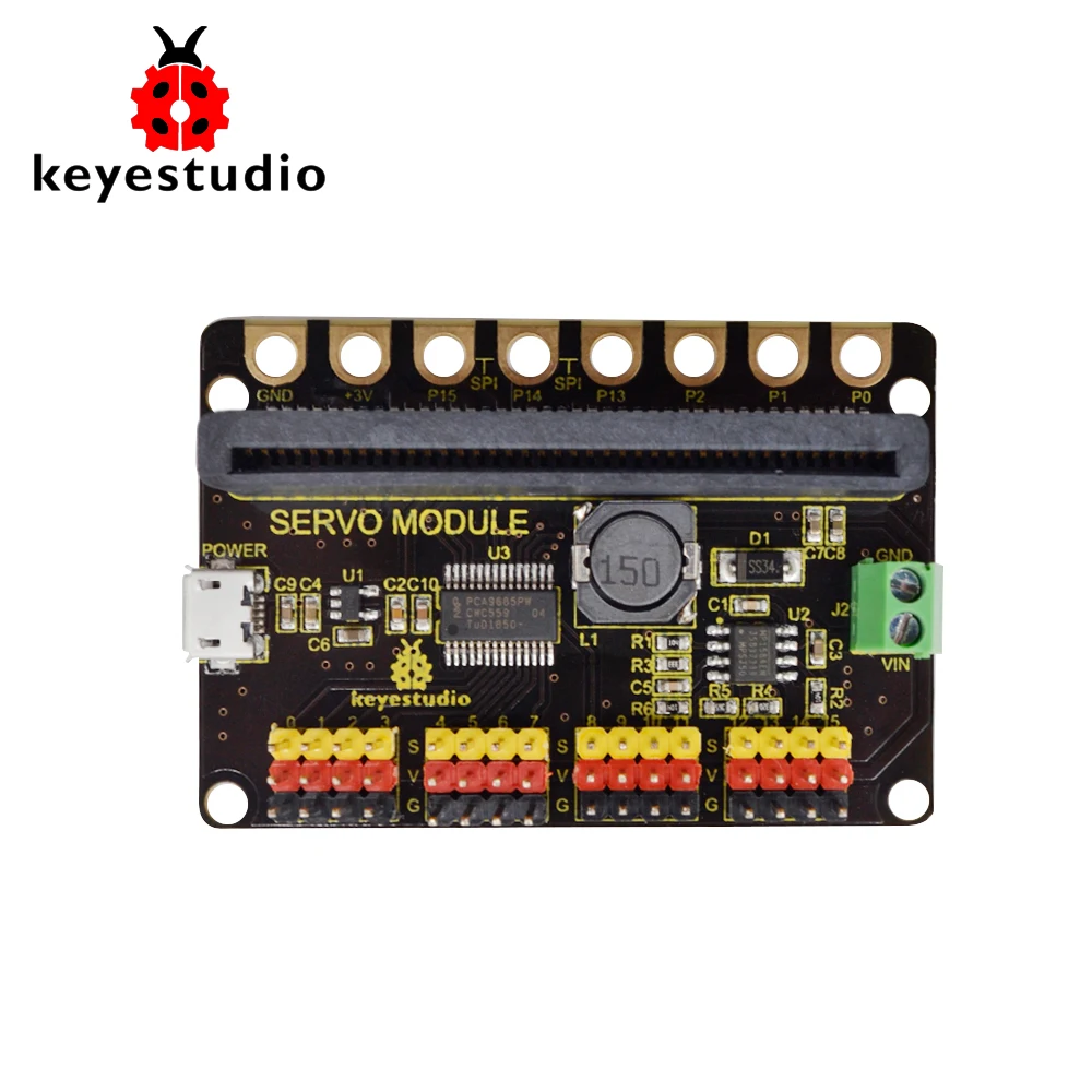 Keyestudio микродолото 16 канальный PCA9685PW серво модуль щит для микро: бит|Аксессуары