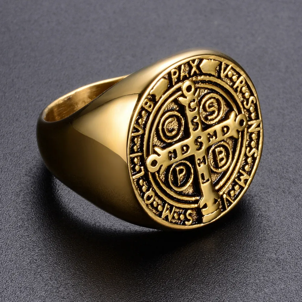 Хип хоп Винтаж Христианской Библии Распятие Иисуса крест молитва кольцо