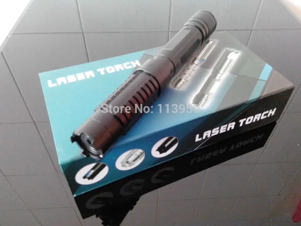 NEW!high power blue Laser Pointers 50000mw 450nm with 5pcs head adjustable light cigarettes and match free shipping |