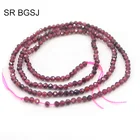 Бесплатная доставка 2 мм Круглые граненые красные гранаты драгоценные камни натуральные белые каменные украшения фурнитура бисер под залог нитка 15