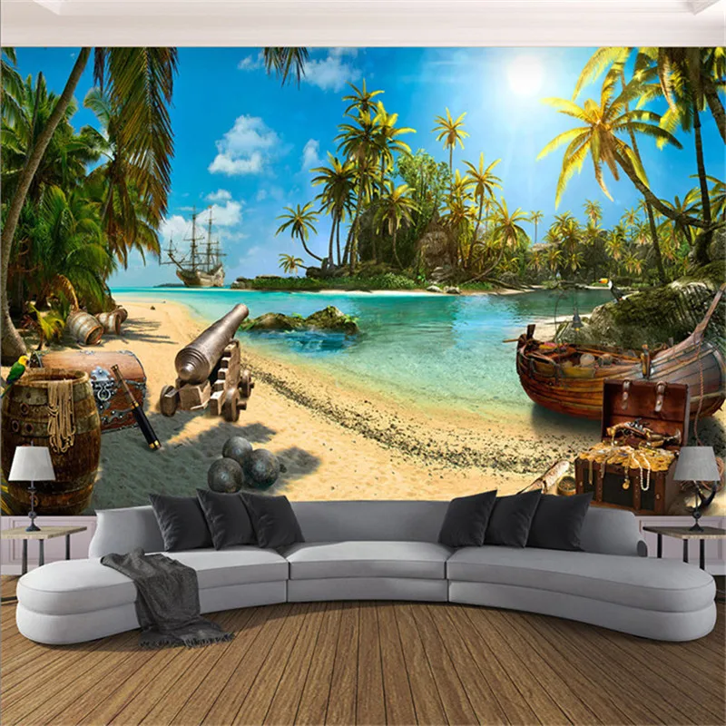 

Фотообои на заказ, 3D морской пейзаж, фотообои для гостиной, телевизора, дивана, спальни, ресторана, фоновая бумага для стен