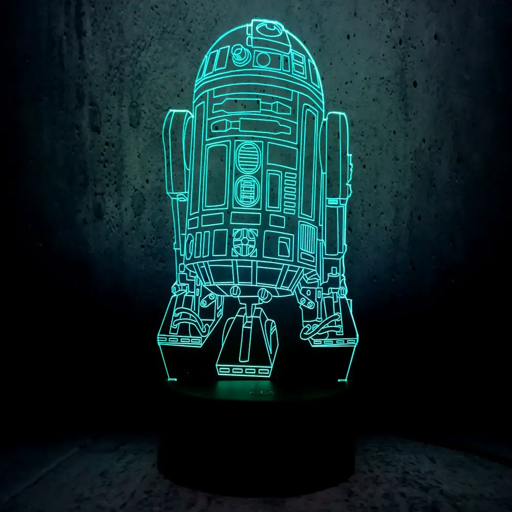 Новинка 3D USB 7 цветов светодиодный настольный светильник Звездные войны C 3PO