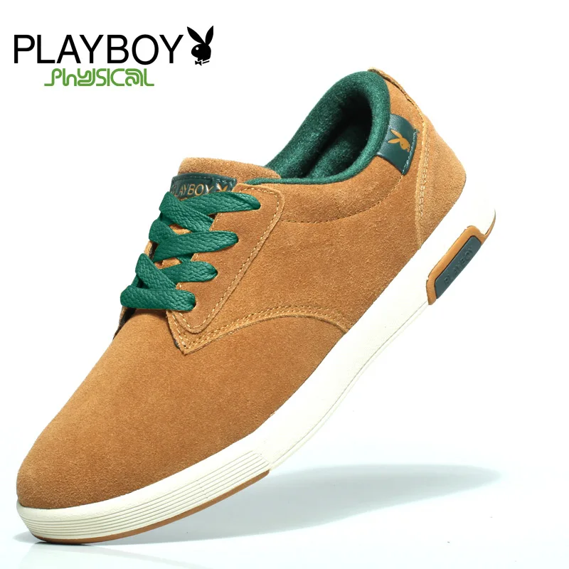 

PLAYBOY new 2016 suede leather Casual shoes Business shoes cushioning men outdoor Fashion men Flats