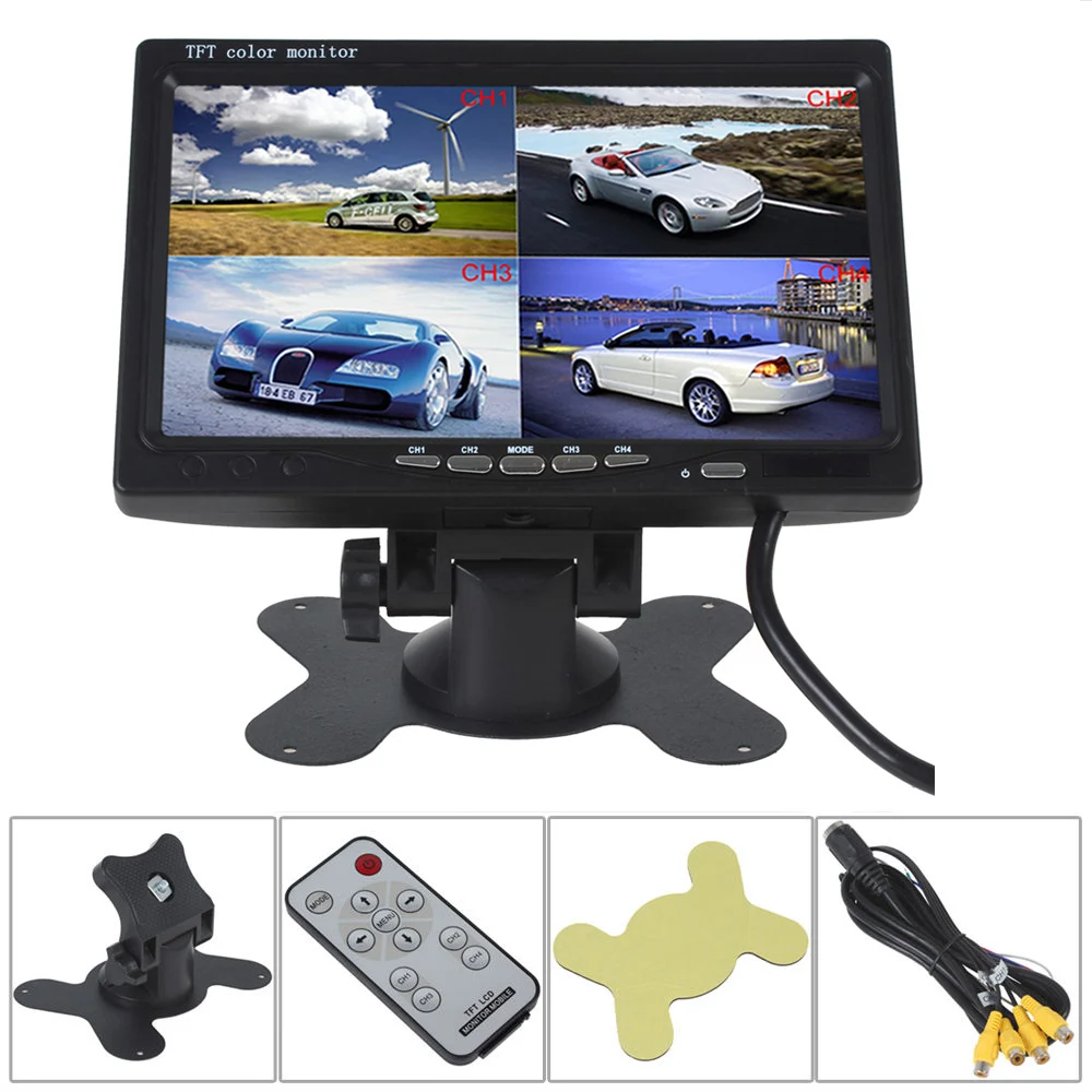 7 &quotвидео вход TFT lcd 4 Сплит четырехъядерный цветной экран монитор
