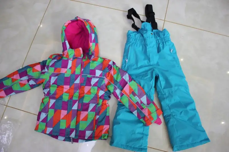 Children Ski Suits Thick Waterproof Boy Girl Outdoor Clothing Windproof Two Piece Snow Jacket Bib Pants Random Color | Детская одежда и