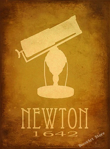 Cartoon Physicist Isaac Newton Canvas Painting Vintage Wall Picture Kraft Poster Coated Stickers Home Decoration Kids Gift | Дом и сад