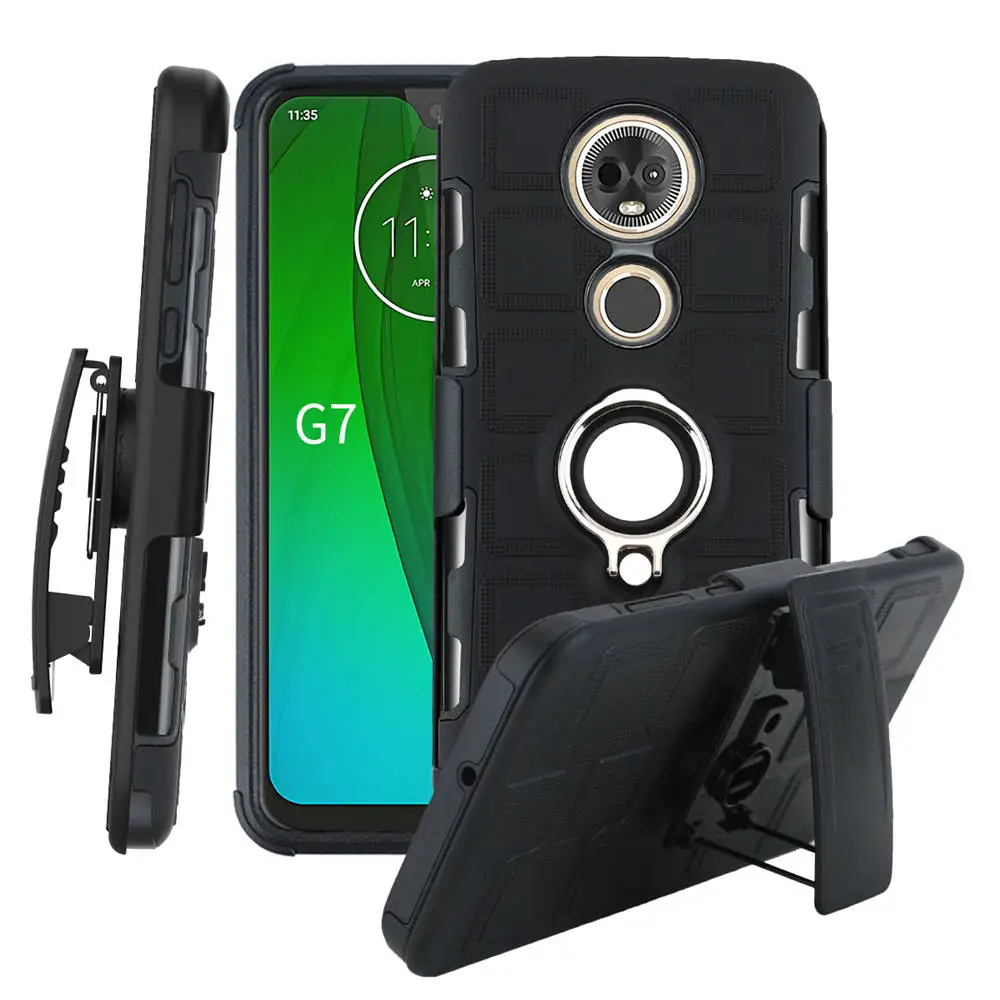 Полноразмерный армированный чехол для Motorola Moto G7 Power Play ударопрочный подставка с